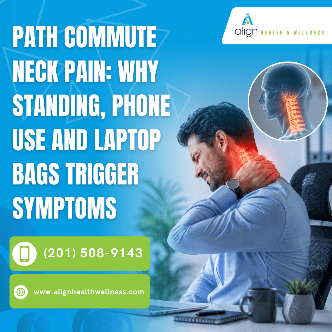 PATH Commute Neck Pain: Why Standing Phone Use and Laptop Bags Trigger Symptoms